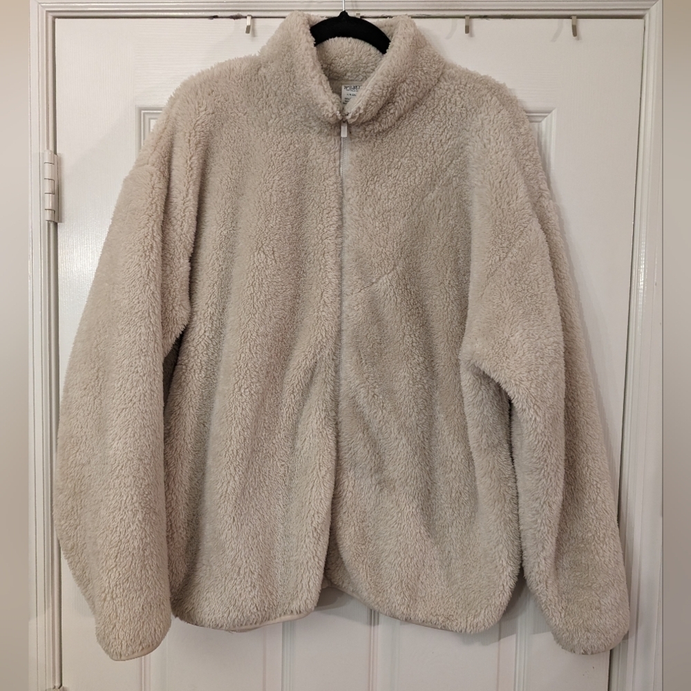 PINK Victoria's Secret Faux Fur Sherpa Zip Up Jacket